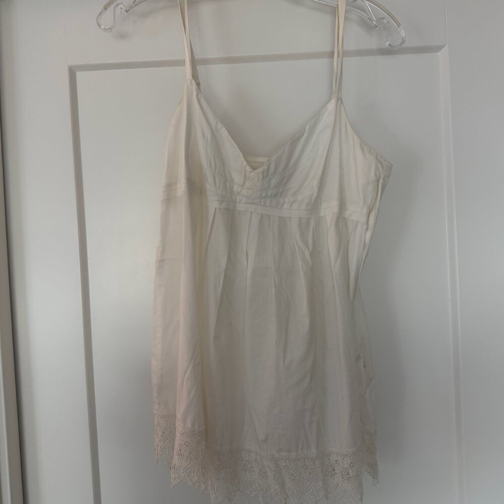 Spaghetti Strap White Cotton Top